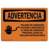 Signmission Safety Sign, OSHA WARNING, 7" Height, 10" Width, Arc Flash Hazard Disconnect Spanish, Landscape OS-WS-D-710-L-12460